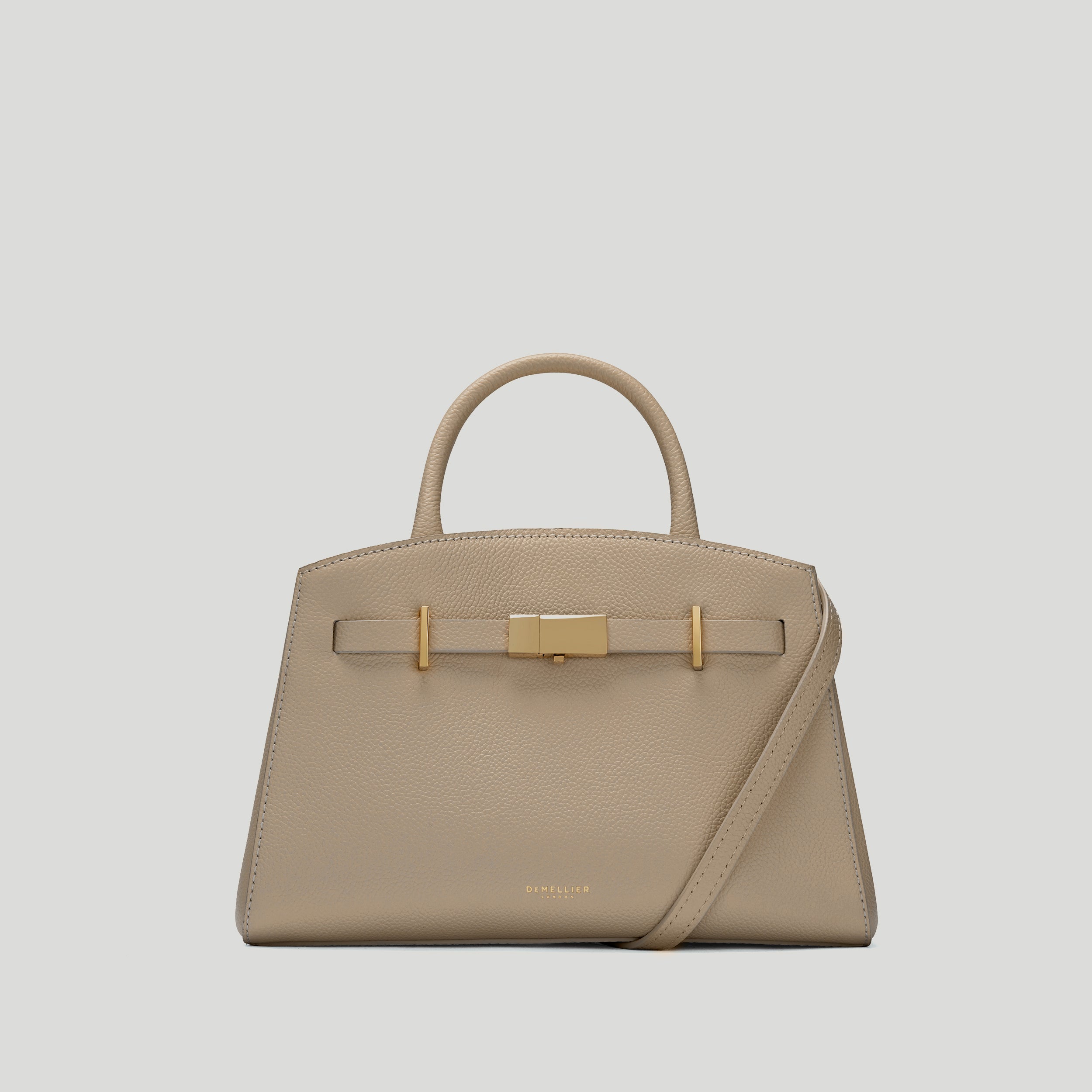 The Small Hudson | Light Taupe Small Grain | Demellier