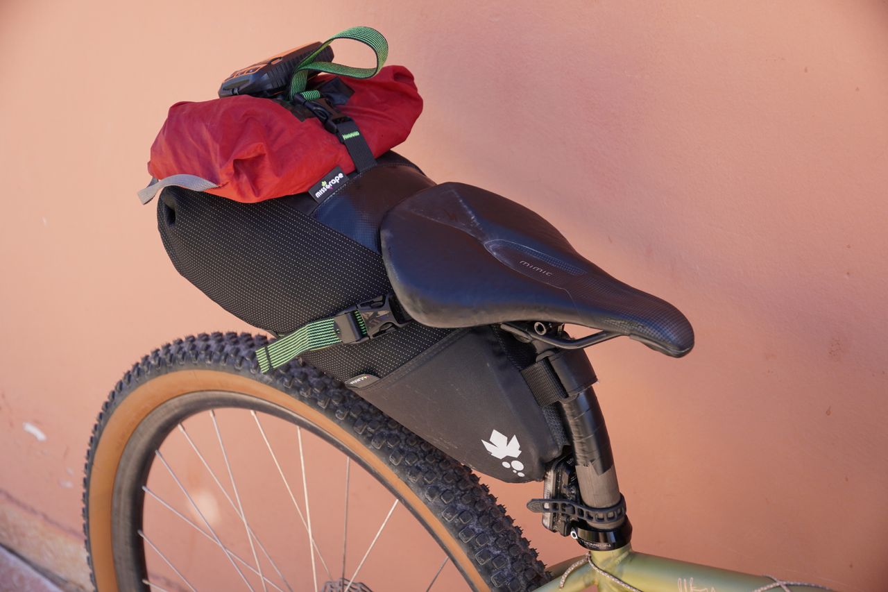 Image shows the tech on one of the bikes being ridden at the Atlas Mountain Race