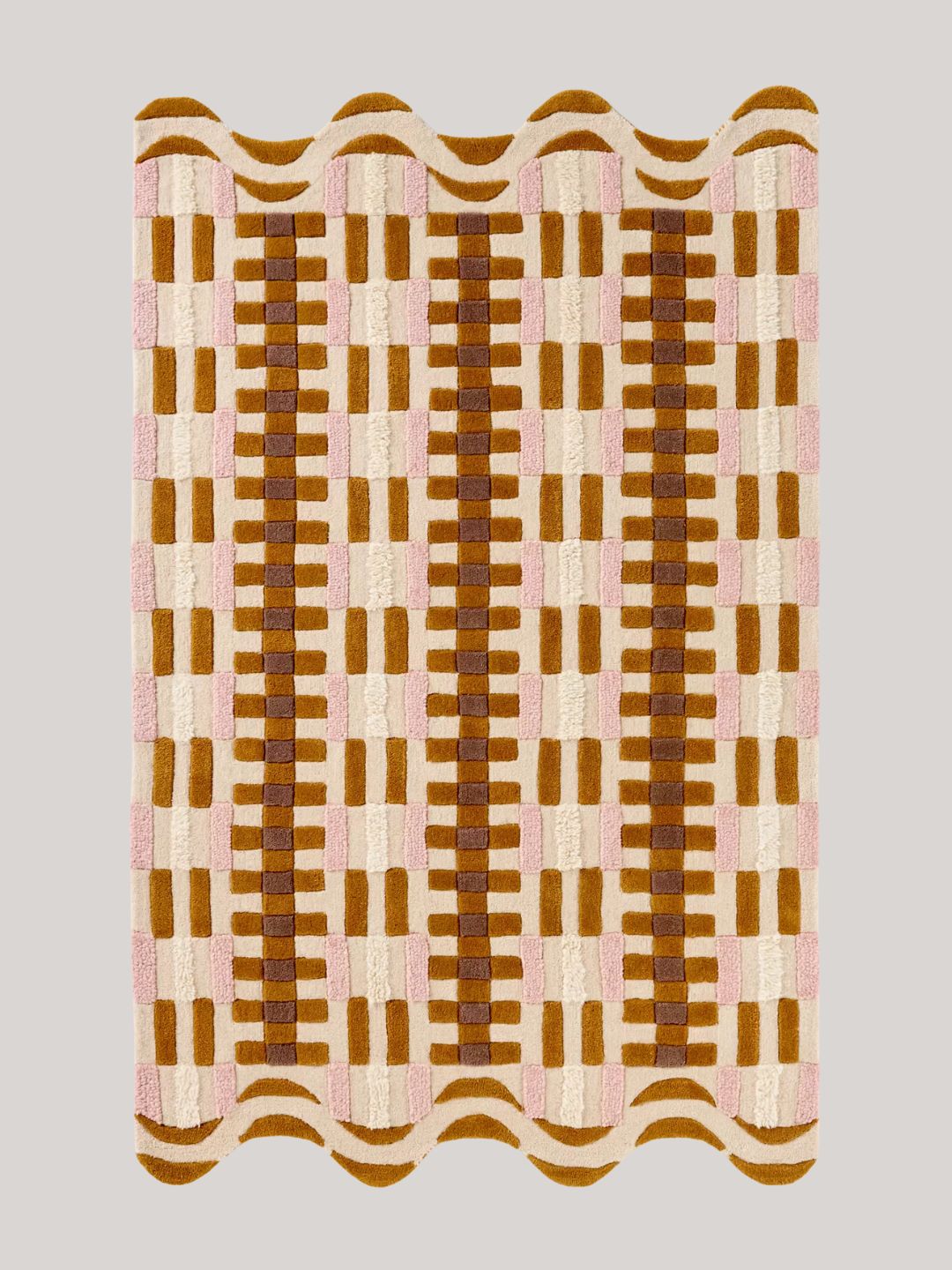 Anthropologie, Tufted Wool Geometric Scalloped Rug