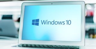 Windows 10 logo on laptop