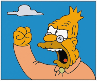 Abe Simpson "Old man yells at cloud" meme