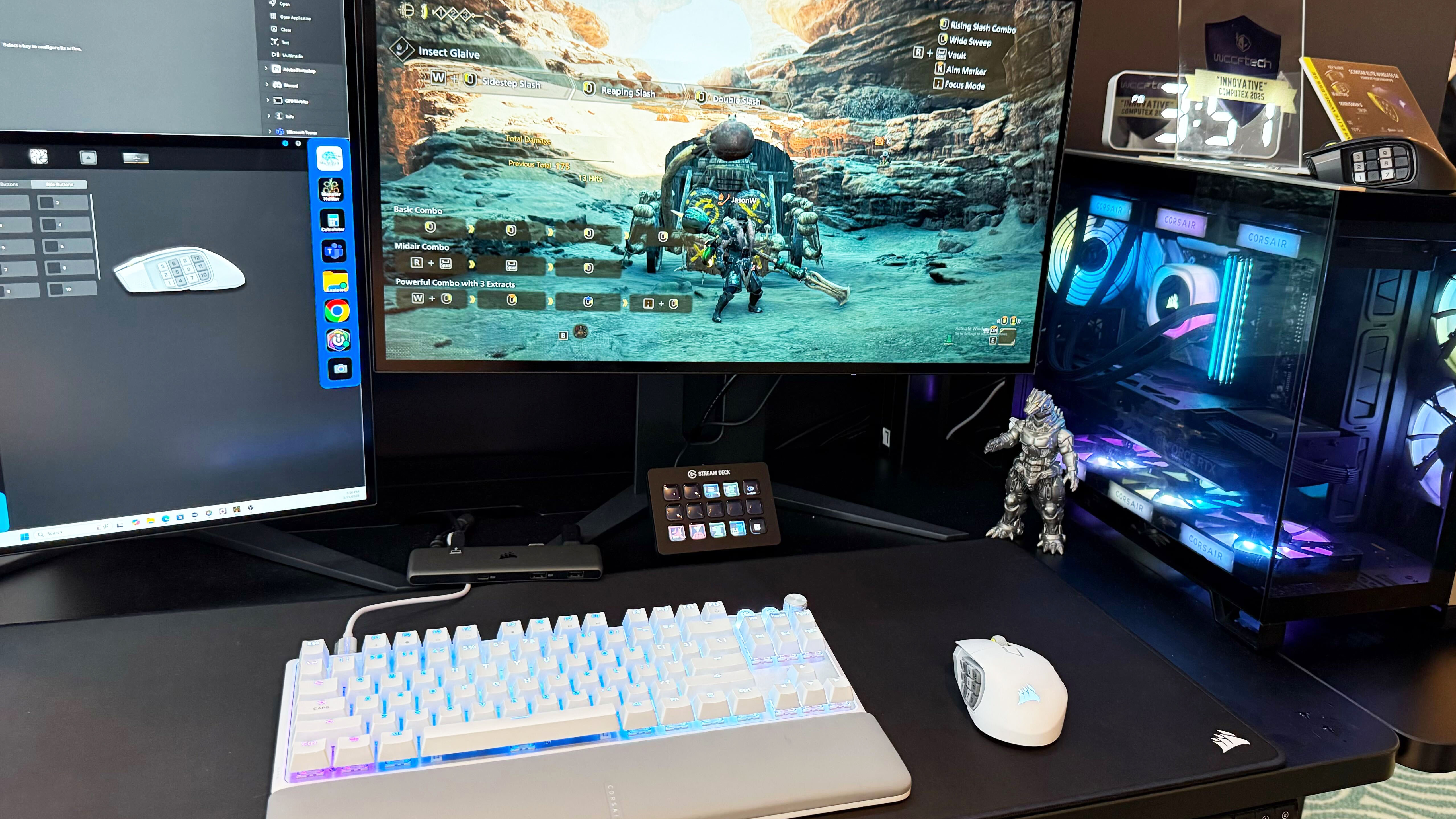 The Corsair Scimitar Elite Wireless SE gaming mouse at Computex in Taipei.