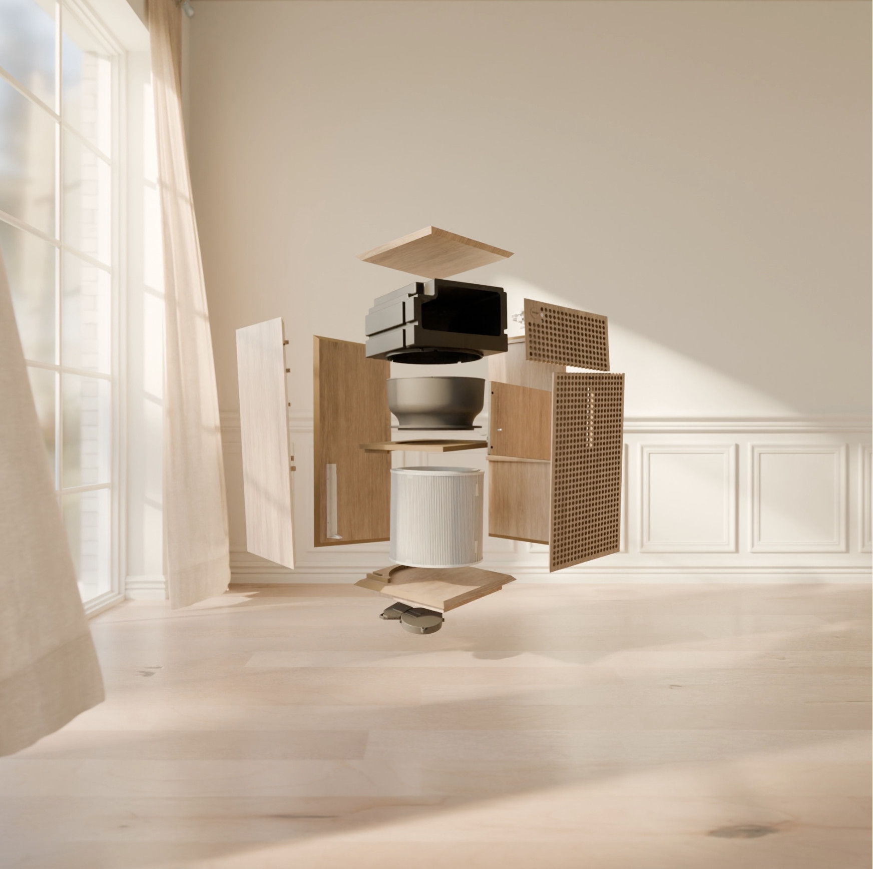 An exploded view of Birdie Podium