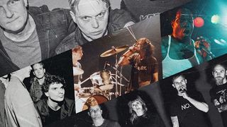 A montage of noise rock bands