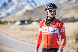 Brad Huff in the new Rally Cycling team kit.