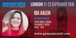 Ida Aalen emphasises the importance of testing in her Generate London session