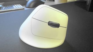 A photo of the Keychron M5 wireless ergonomic vertical mouse