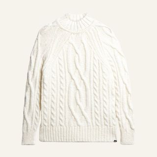 superdry High Neck Cable Knit Jumper