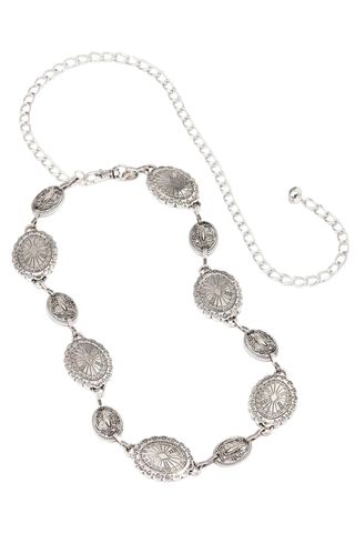 Lovisa Antique Silver Textured Circular Chain Belt