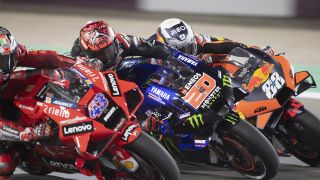 Side by side racing on a Qatar MotoGP live stream