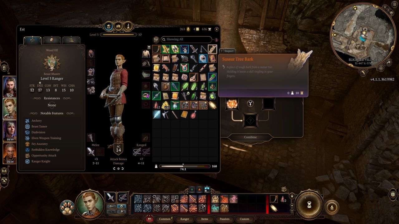 Baldur's Gate 3 Sussur Bark in inventory