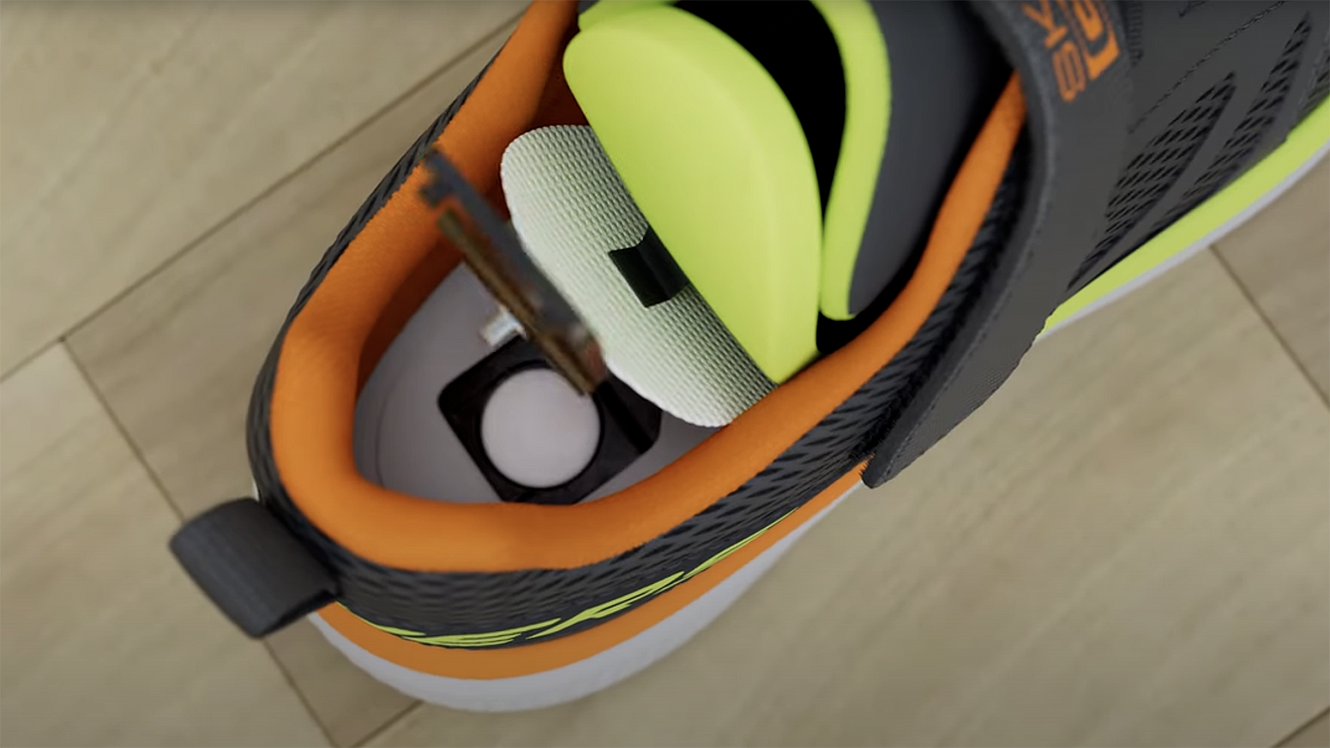 Skechers Find My sneakers with Apple AirTag compartment in the sole