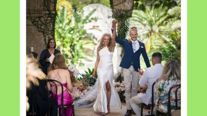 lyndall and cam leaving the altar on married at first sight australia season 10
