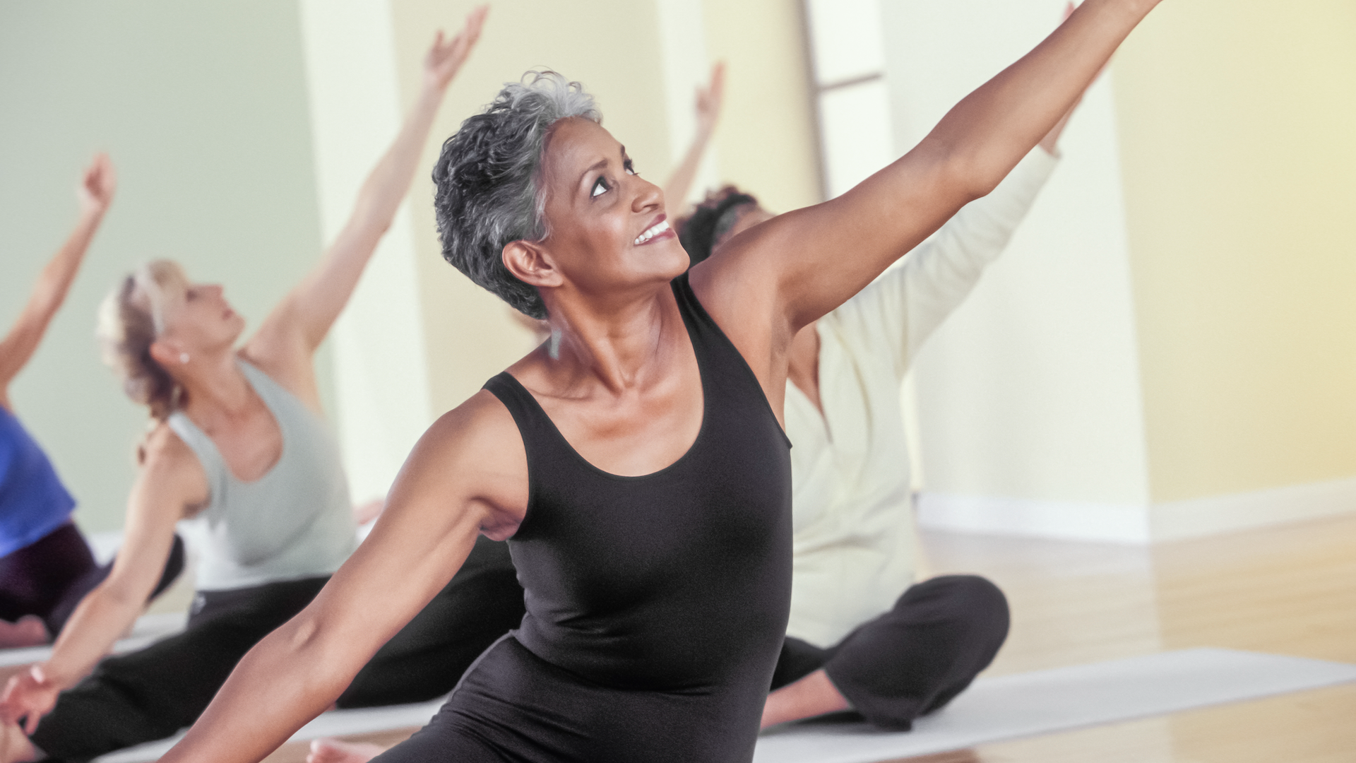 Woman doing mat Pilates