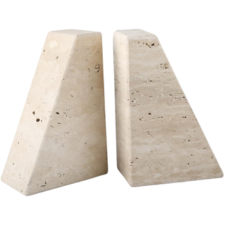 set of two travertine bookends