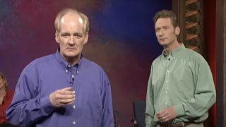 Colin Mochrie and Ryan Stiles playing Narrate on Whose Line Is It Anyway?