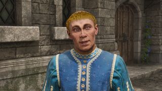Oblivion Remastered - Valandrus Abor smiles in surprise at the player