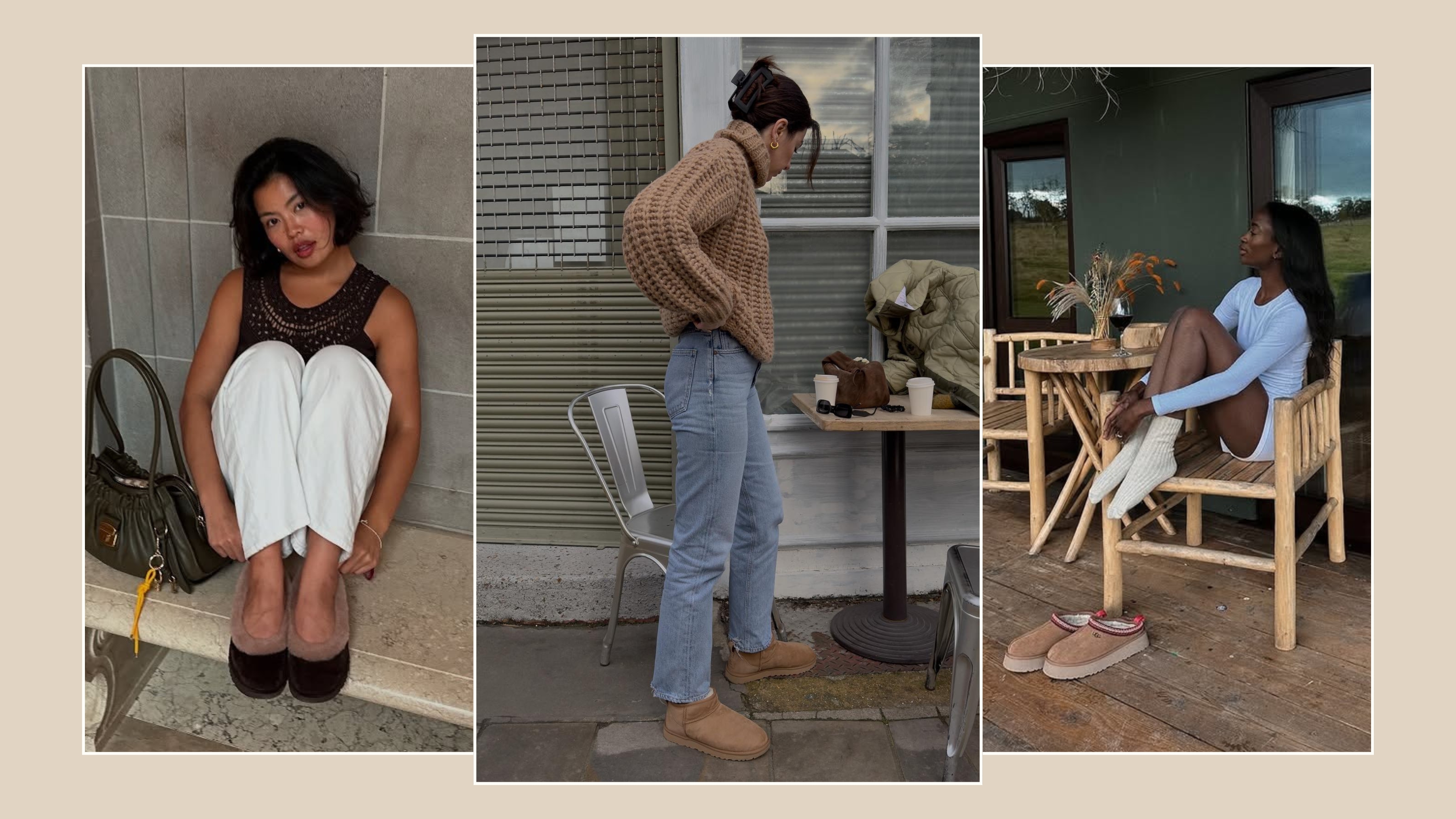 @alisonho, @francescasaffari and @_livmadeline wearing various UGG styles. 