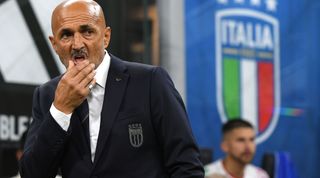 Luciano Spalletti head coach of Italy Euro 2024 squad during the UEFA EURO 2024 European qualifier match between Italy and Ukraine at Stadio San Siro on September 12, 2023 in Milan, Italy.