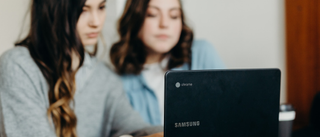 Two women using a Samsung Chromebook