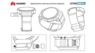 This shows earphones being stored between the body and strap. Credit: LetsGoDigital/WIPO