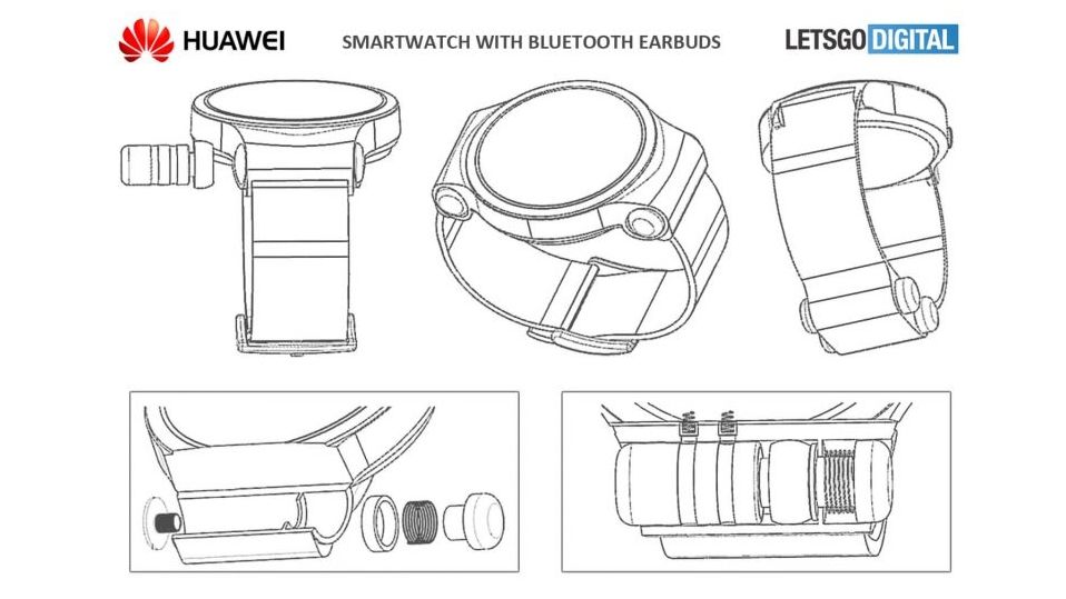 This shows earphones being stored between the body and strap. Credit: LetsGoDigital/WIPO