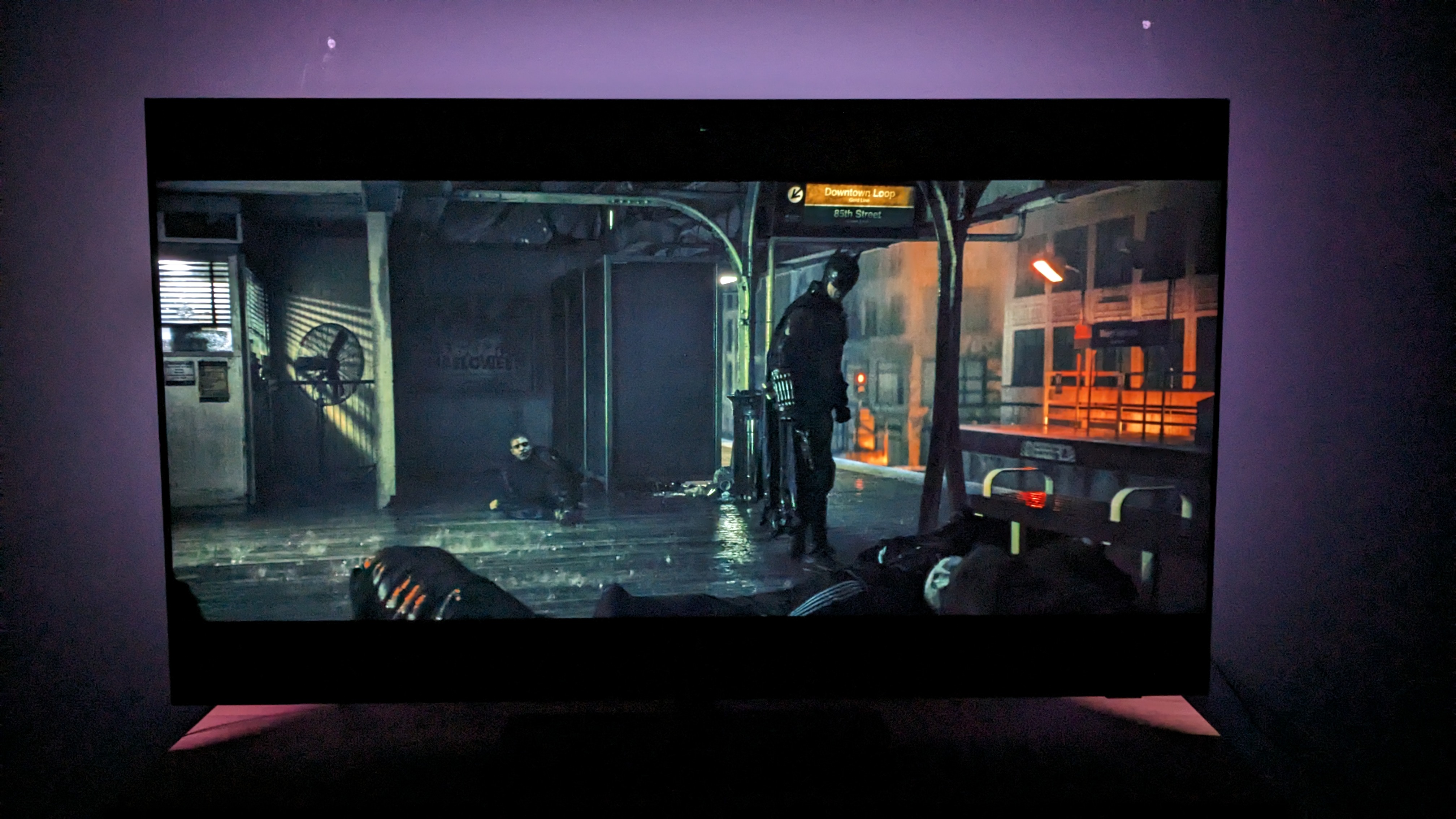 Philips OLED808 with scene from The Batman on screen 