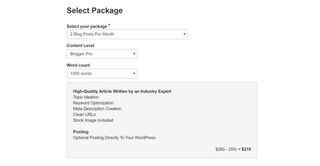 The HOTH package selection