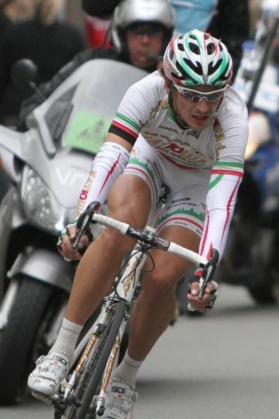 Filippo Pozzato (Katusha) tried to bridge to the leaders, but it was too late.