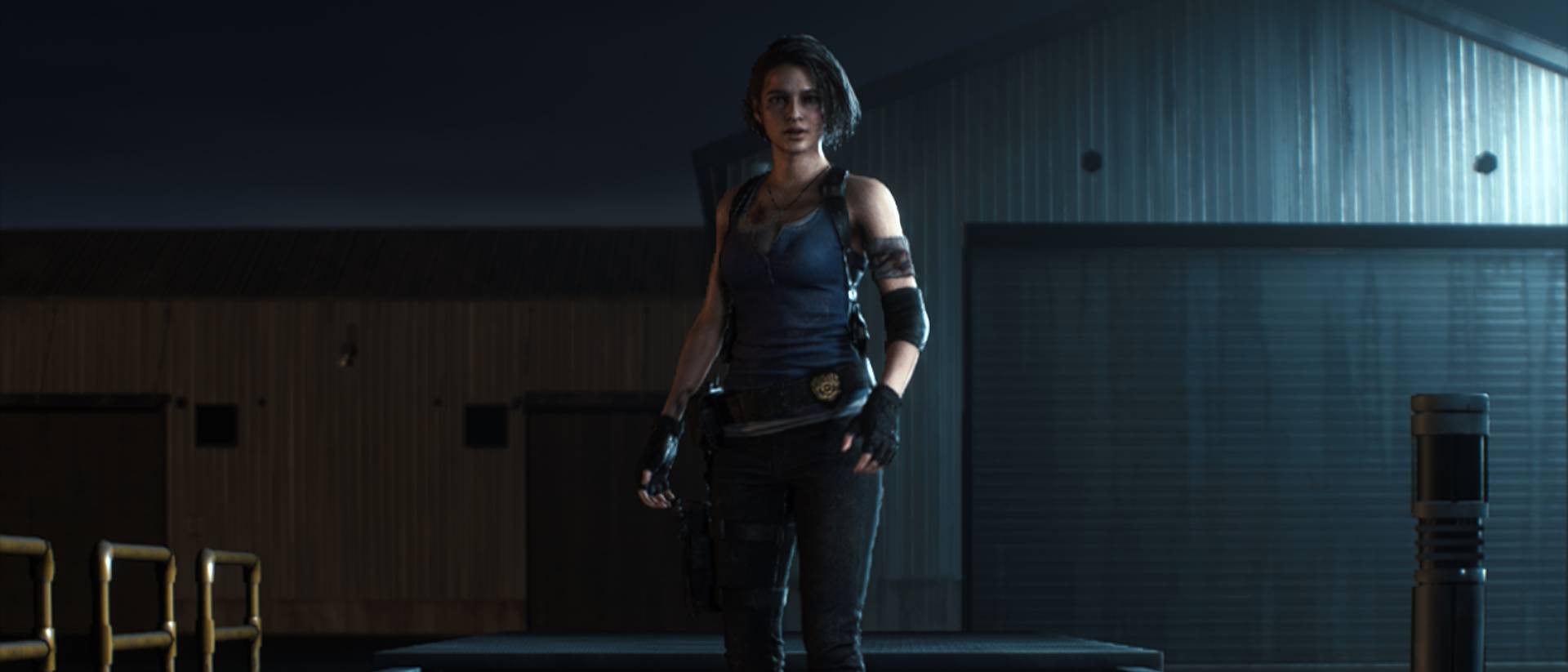 Jill Valentine walks forwards in Resident Evil 3 on Nintendo Switch 2