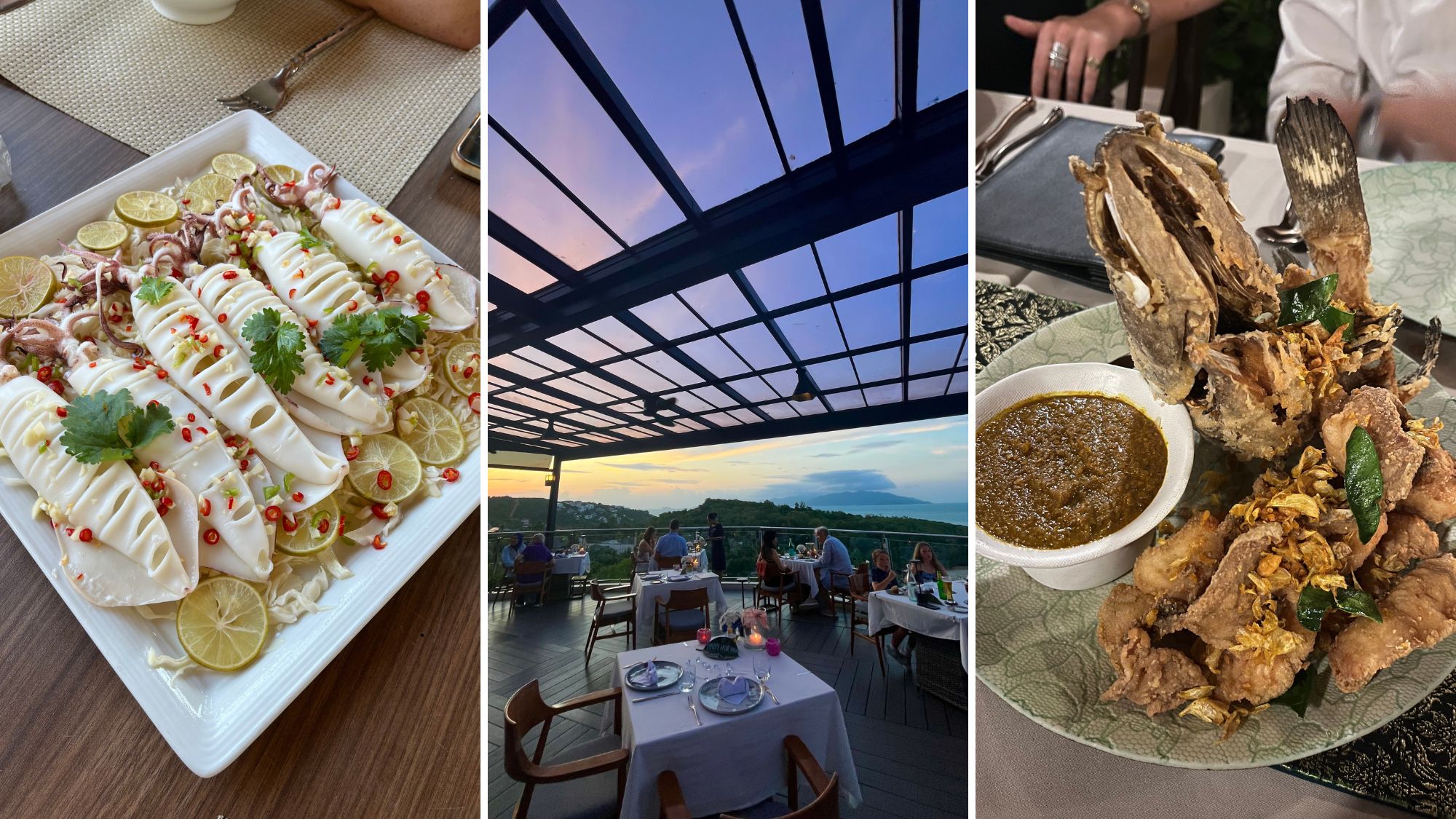 composite of the food served at the ritz carlton in koh samui