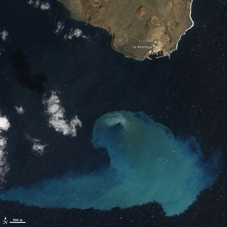 Satellite image of the sumbarine eruption off El Hierro Island