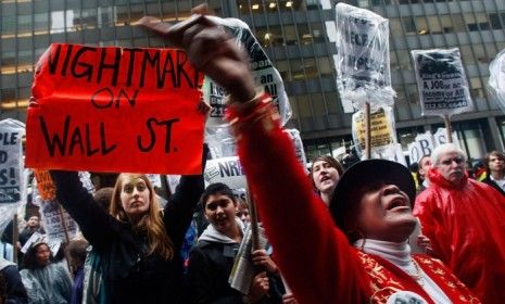 In 2009 protesters hit New York&amp;#039;s financial district to challenge Wall Street&amp;#039;s $3.3 trillion government bailout.