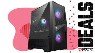 An MSI Codex Z2 gaming PC on a custom PC Gamer Deals background.