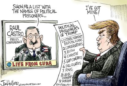 Political Cartoon U.S. Cuba Trump Political Prisoners