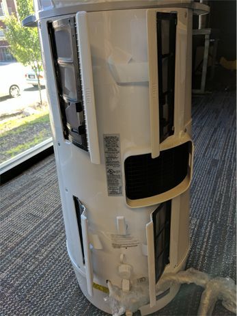 This Frigidaire air conditioner comes with four removable filters on the back.