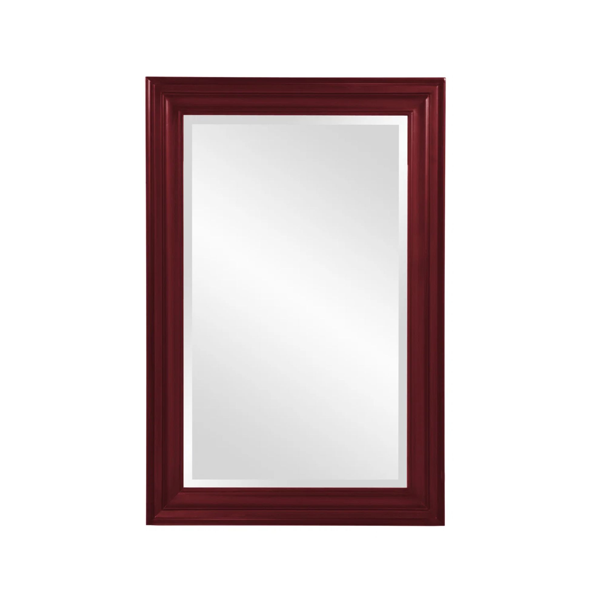 Red frame wall mirror