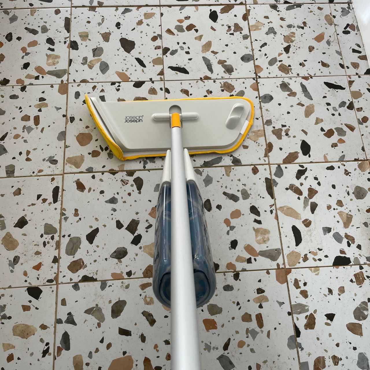 Using the Joseph Joseph CleanTech 2-in-1 Spray Mop on terrazzo tiled floor