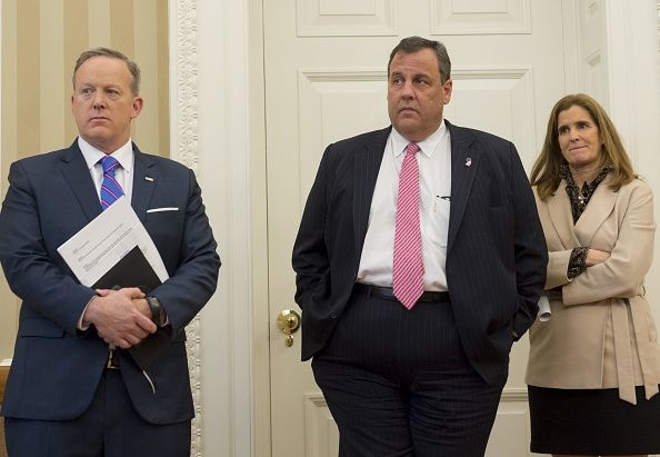 Sean Spicer, Gov. Chris Christie, and Mary Pat Christie.