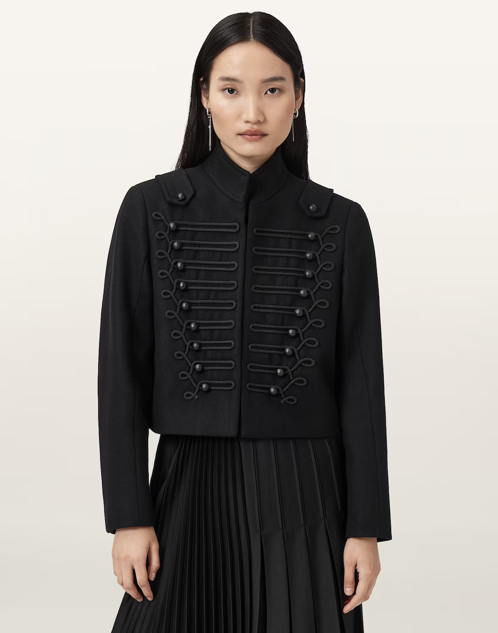 All Saints, Rummy Cropped Wool Blend Jacket