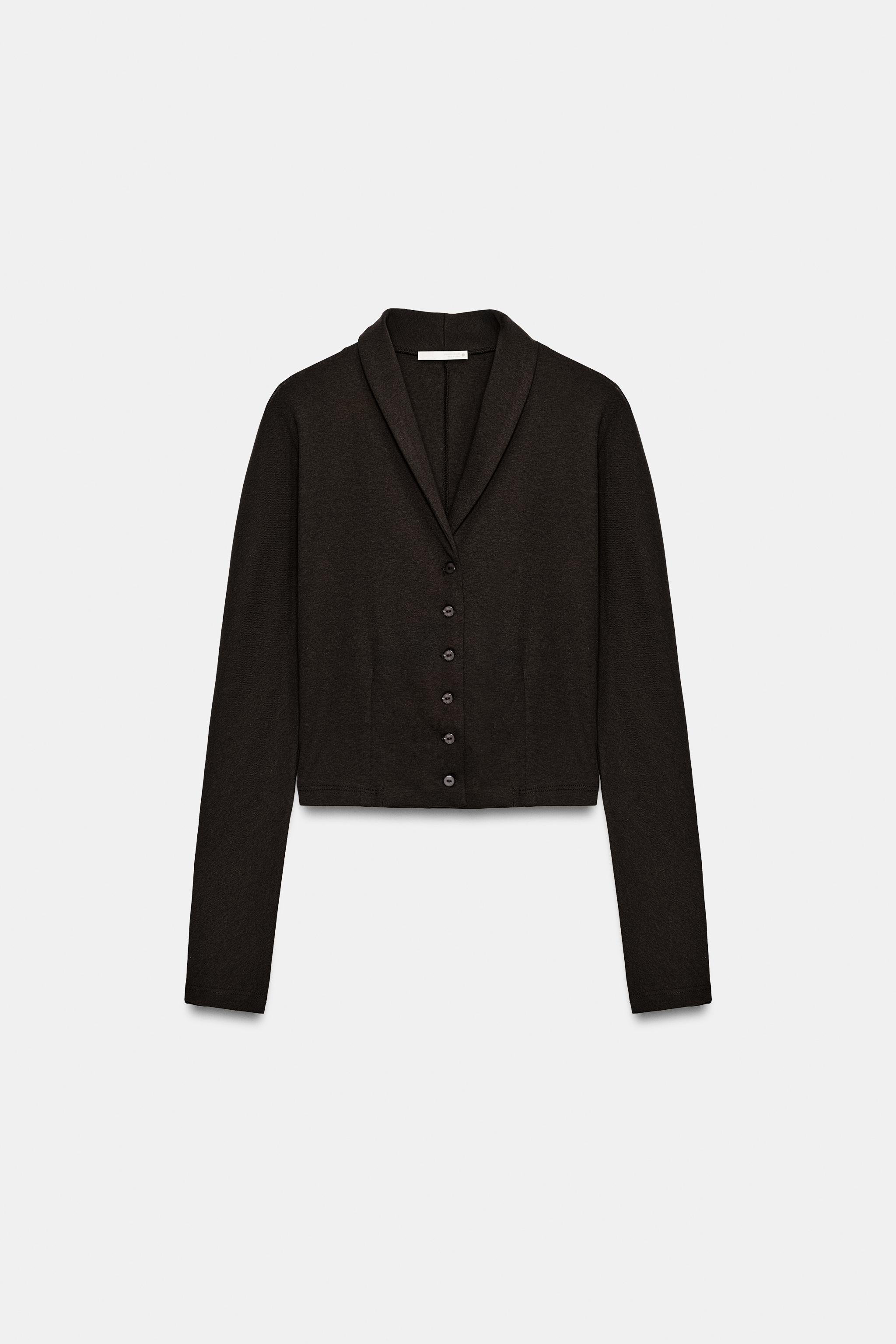 Short Button-Up Jacket - Chocolate - S