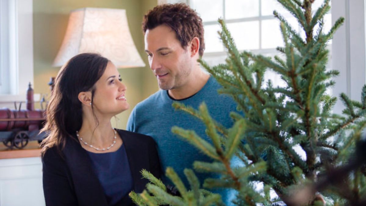 Danica McKellar and David Haydn-Jones in My Christmas Dream on Hallmark.