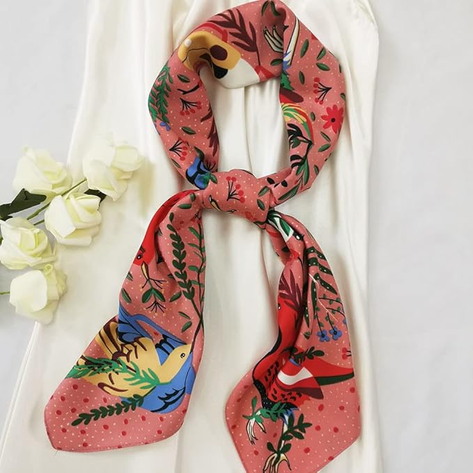 Julunar, Julunar Silk Like Head Scarf for Women - Satin Large Hair Scarves - 35" Square Silk Hair Wrap for Sleeping With Gift Packed
