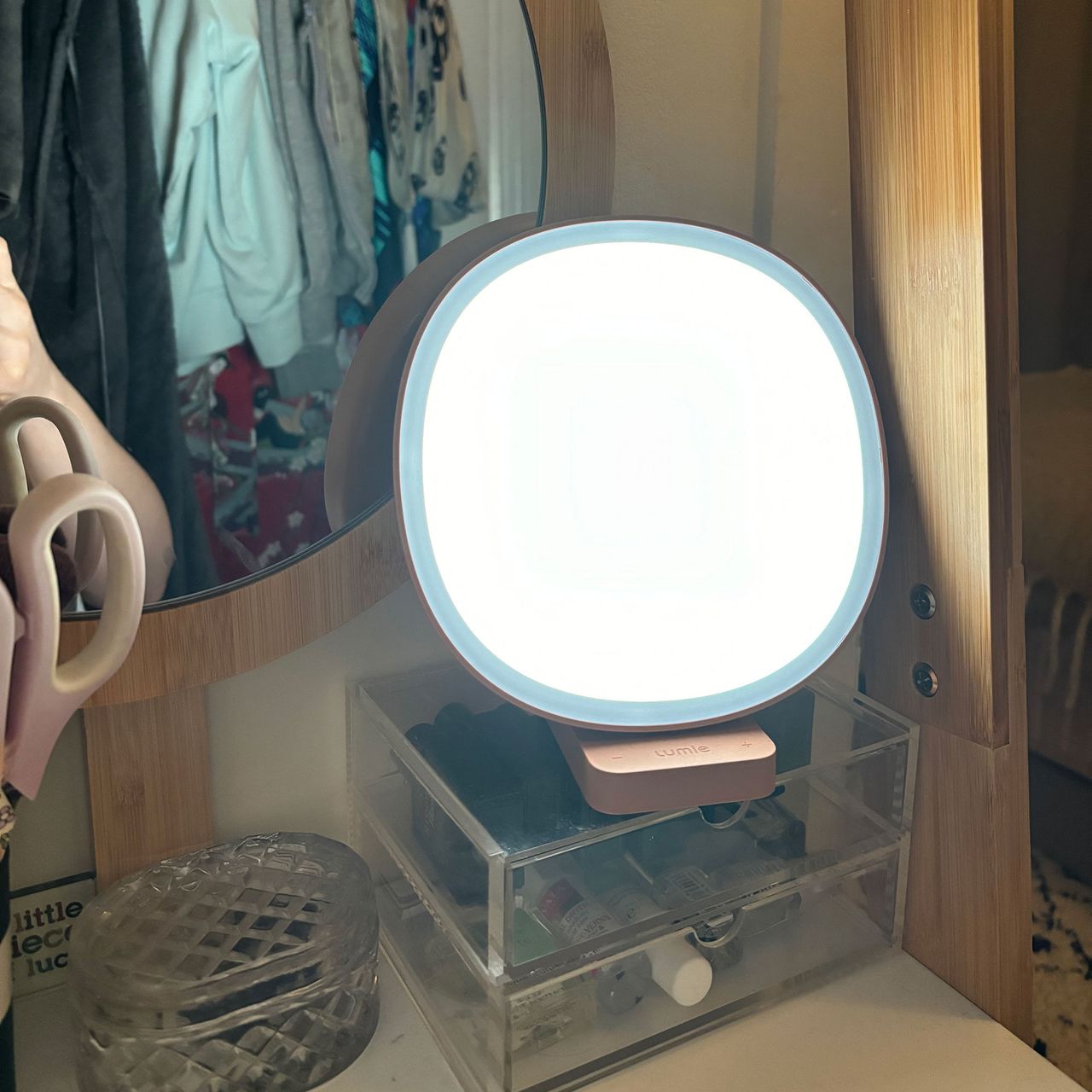 Lumie dash light on make up table