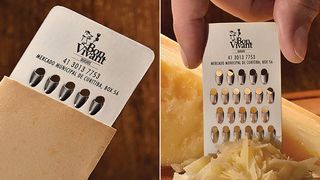 business card in shape of grater