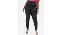 New Look Curves Black Leather-Look 'Lift & Shape' Yazmin Skinny Jeans