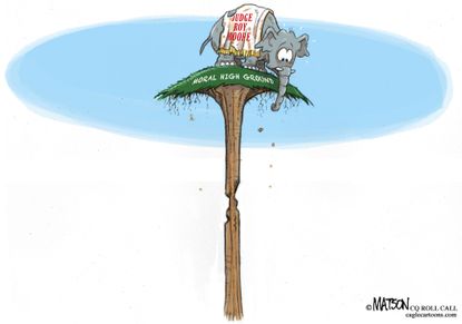Political cartoon U.S. Roy Moore sexual assault GOP