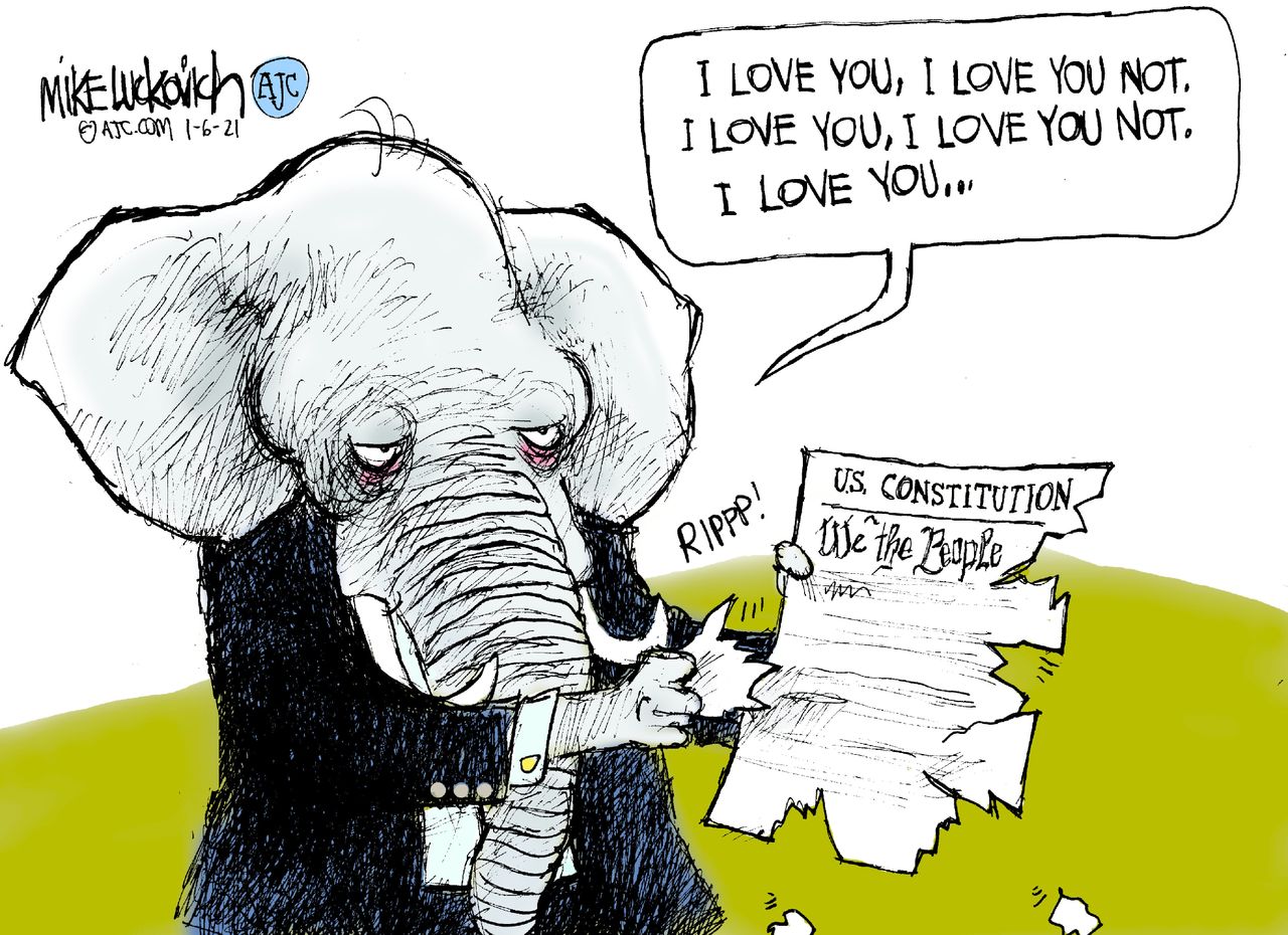 Political Cartoon U.S. GOP constitution