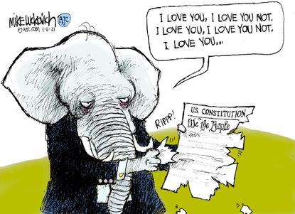 Political Cartoon U.S. GOP constitution