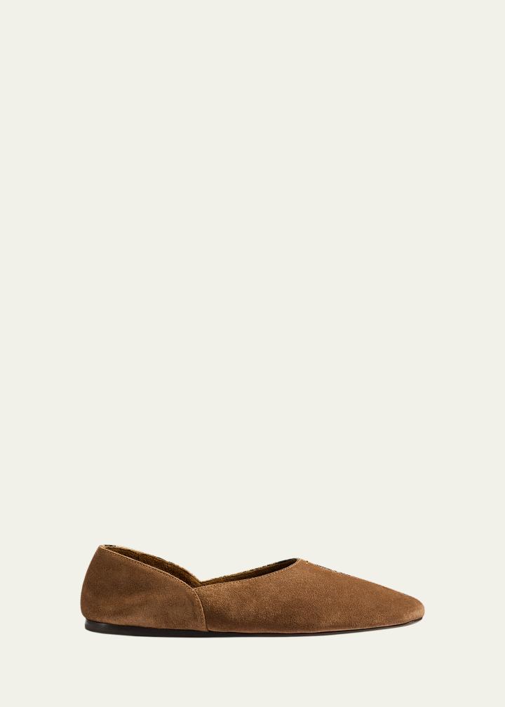 Jane Mixed Leather Ballerina Flats